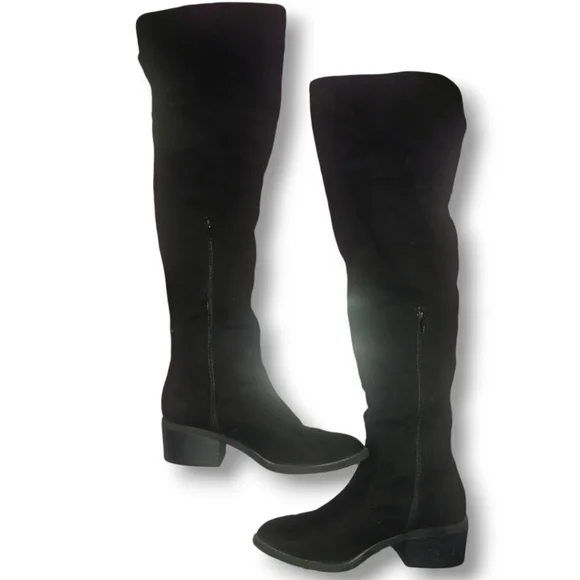 EXPRESS Over The Knee Faux Suede Boots - Black | Size 7 - Picture 3 of 16